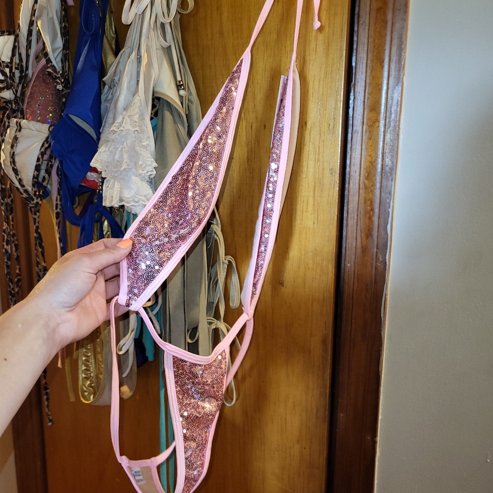 Kandyshop Slingshot Pink Sequins Bikini